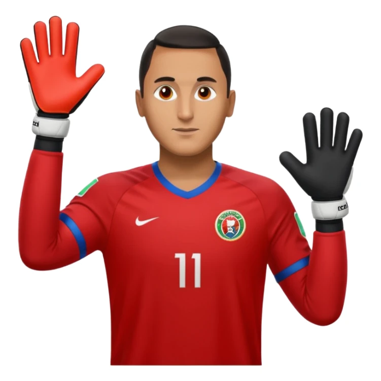 Keylor NavasK camisa roja de Costa Rica  y guantes de portero sticker