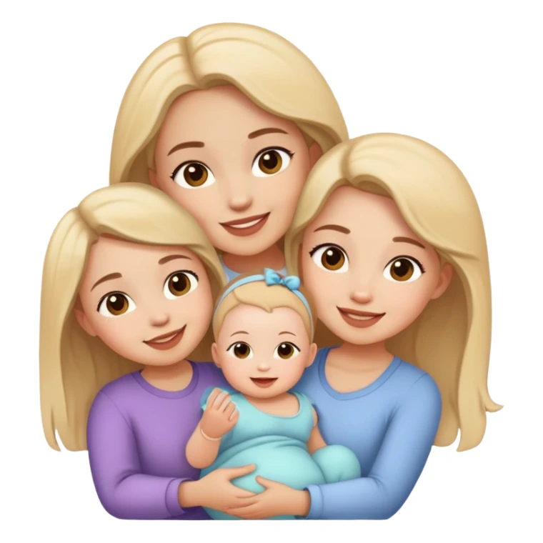 two girls and one baby sticker