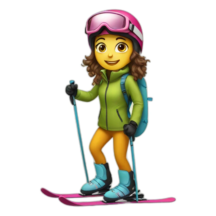 girl on a ski sticker