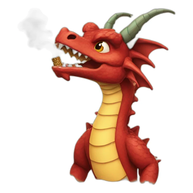 Dragon smoking sticker