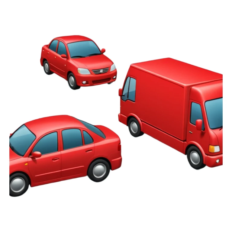 create a realistic emoji showing a logistic car in a trafic situation sticker