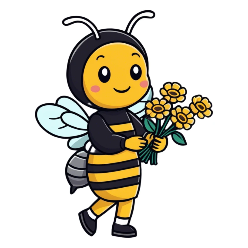 Female bee on a Mother’s Day walk sticker