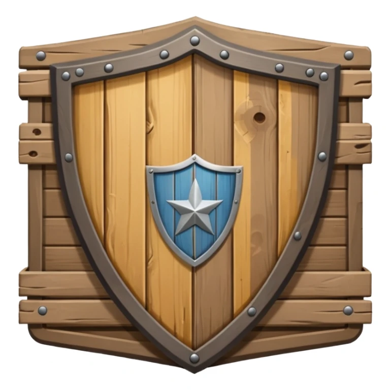 shield made of wooden planks sticker