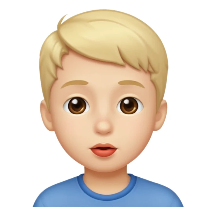 boy with a kiss on his cheek sticker