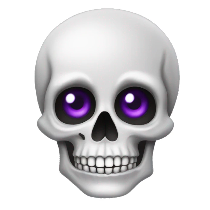 skull emoji but coquette with purple eyes  sticker