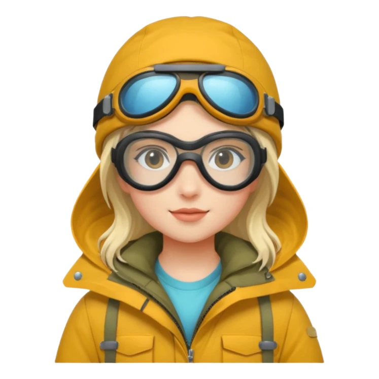 girl in parka, wearing goggles sticker
