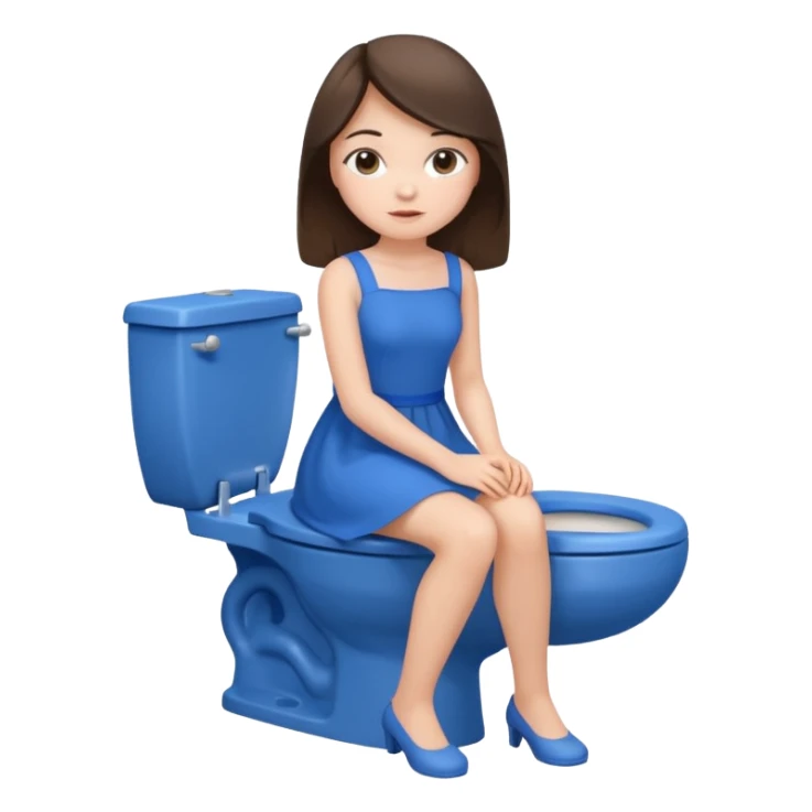 Brunette Girl on toilet sticker