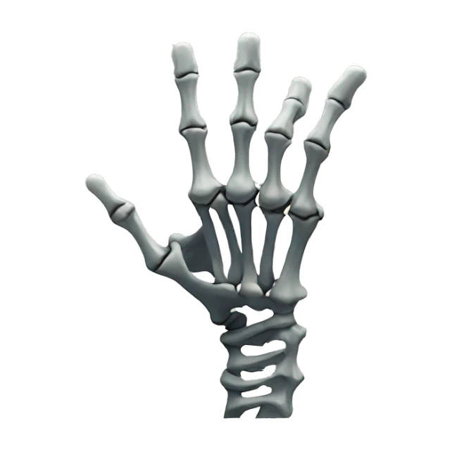 Skeleton hand with 2 fingers up sticker