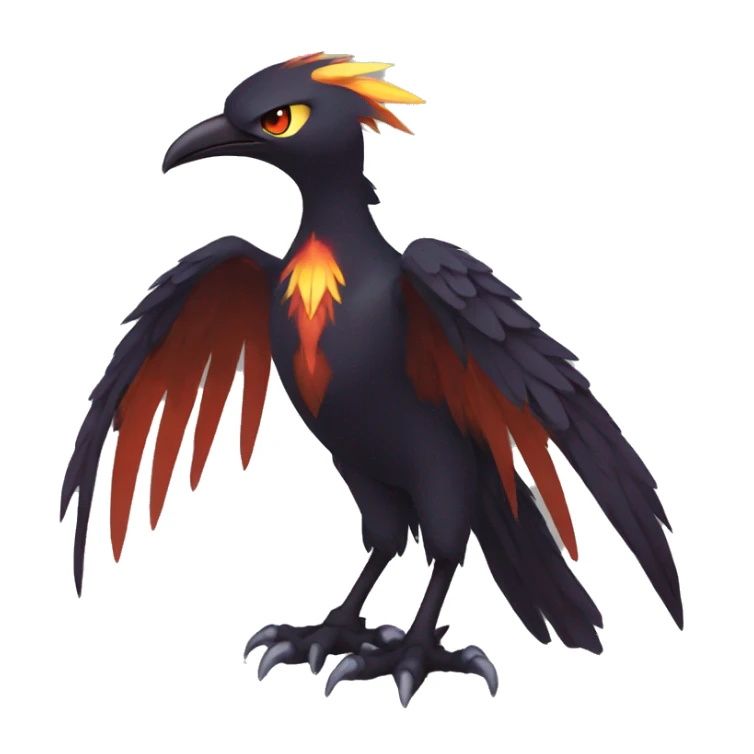 Fantasy legendary dark bird shadow-type-Phoenix Fakemon full body sticker