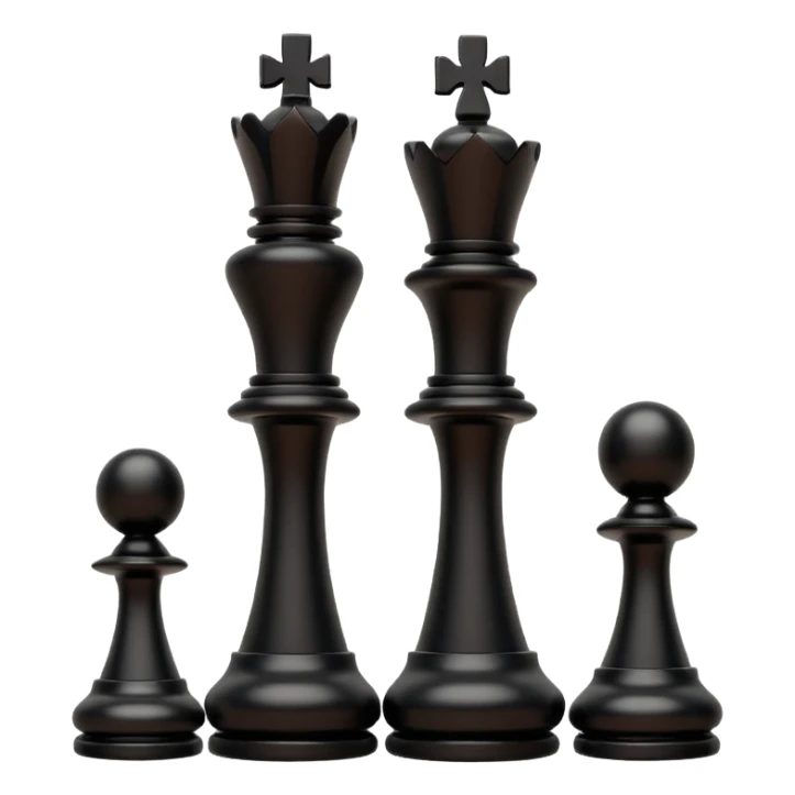 black wooden chess pieces, sticker