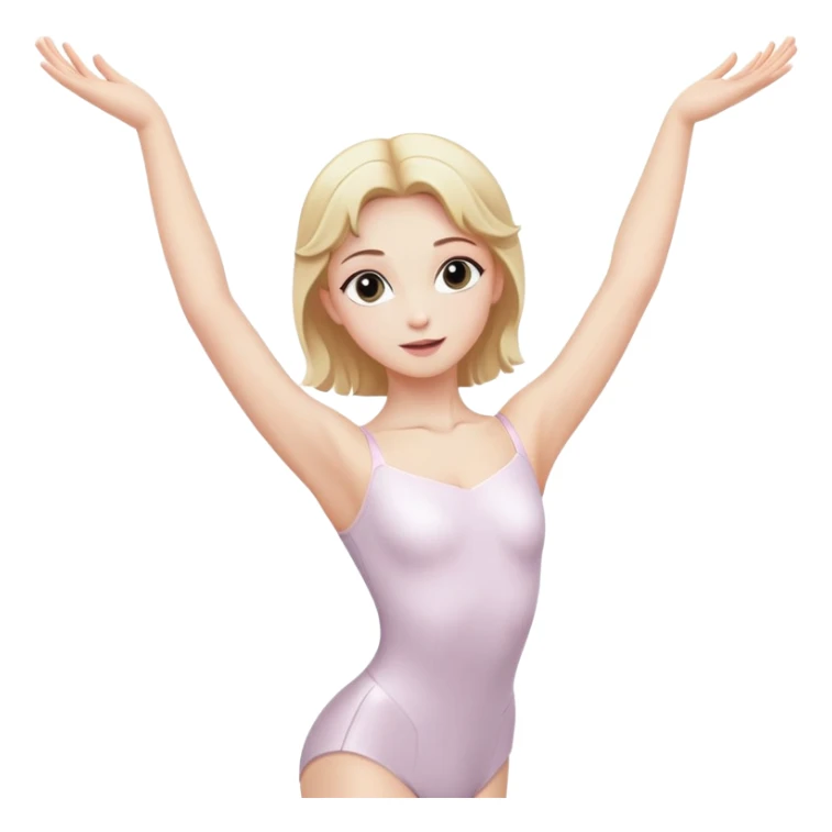 female ballet dancer, blond hair, arms raised, no pink color sticker