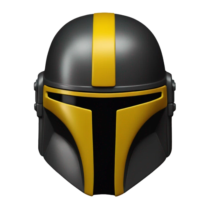 Mandalorian helmet black and yellow sticker