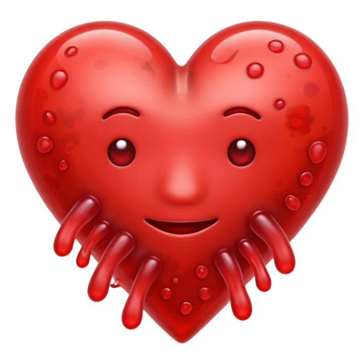 EMOJI heart with bacteria sticker