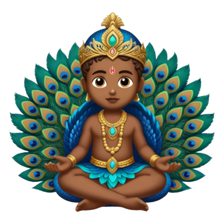 Lord baby murugan sitting in peacock sticker