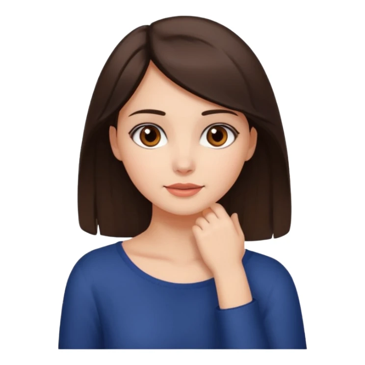 Brunette girl with hand on around neck sticker