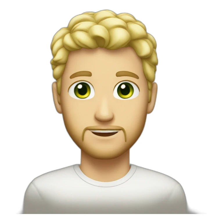 blonde guy green eyes, blonde short beard sticker