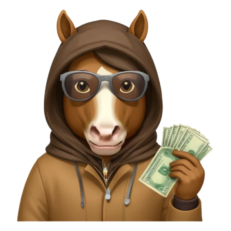Horse Hood gangster with money sticker