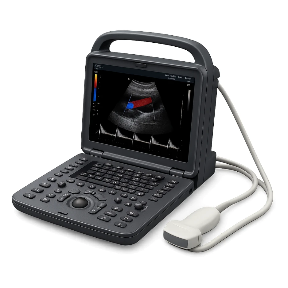 portable ultrasound machine with doppler probe, compact and professional sticker