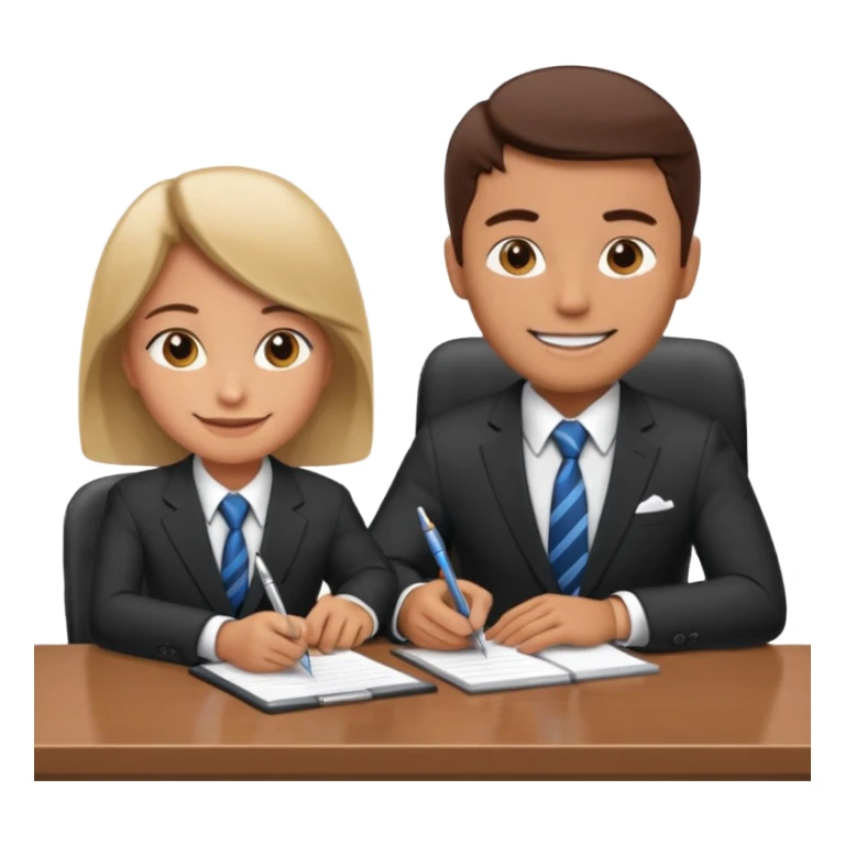 un recruteur à son bureau en face d'un candidat sticker