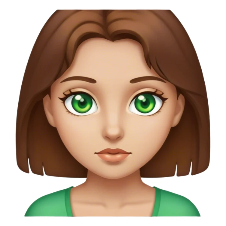 brown haired girl light skin green eyes sticker