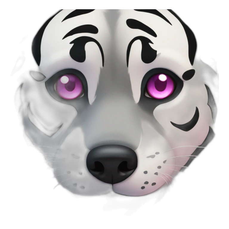 Black wolf  blue eyes kiss gray tiger pink eyes sticker