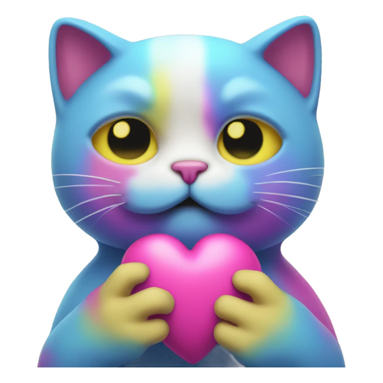 blobcat in trans colors holding a pansexual heart sticker