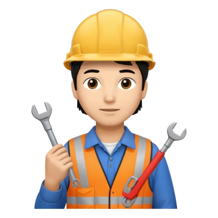 Electricity power man employer at work with black hair sticker