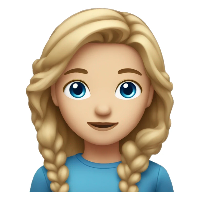 Girl with blue eyes and light brown hair  sticker