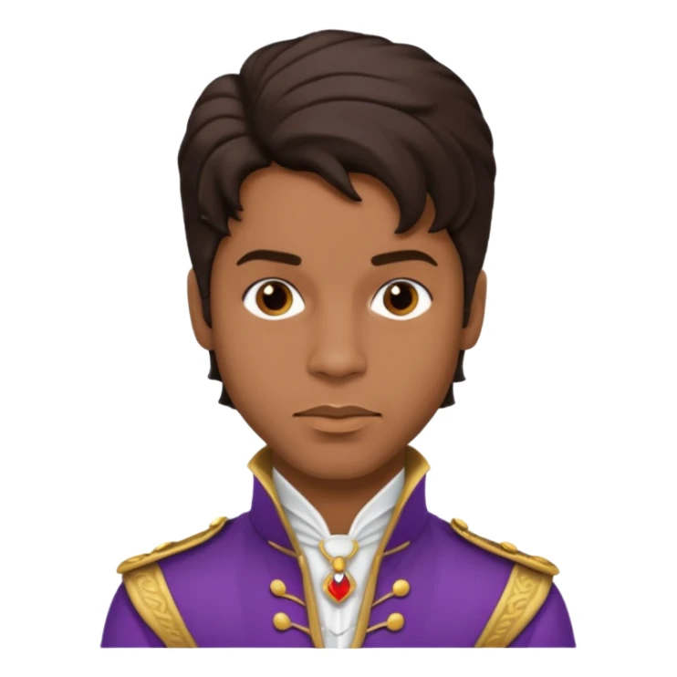 Prince Rogers Nelson with dark brown hair sticker