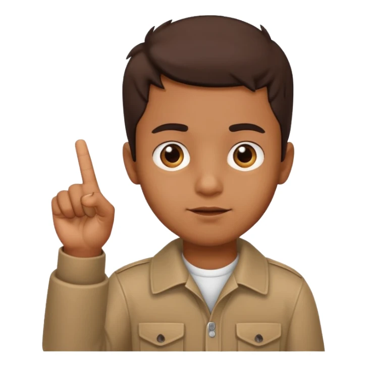brown boy holding up middle finger  sticker