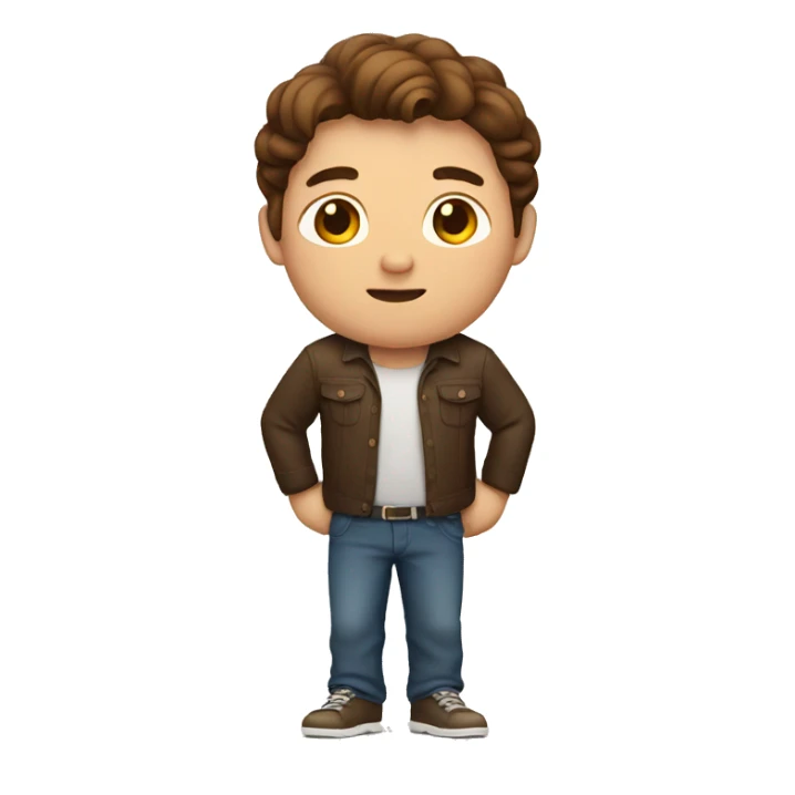 man with brown hair and large belly sticker