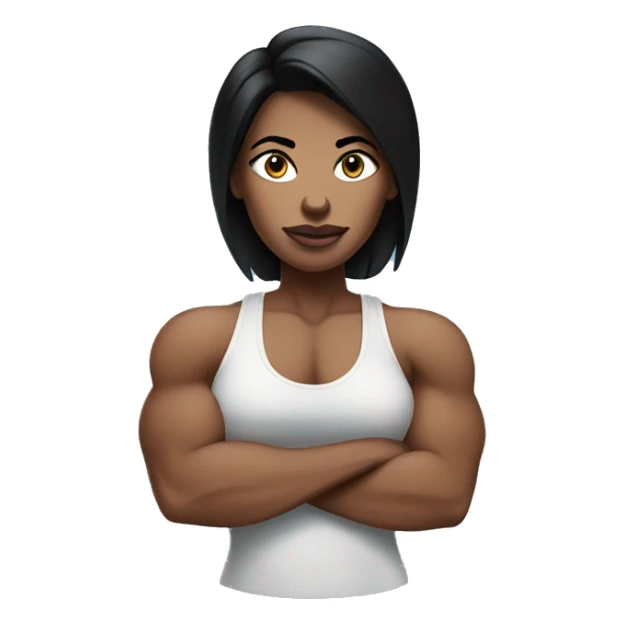 Muscle mommy with blue eyes and black hair sticker