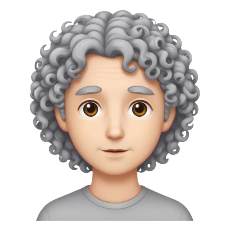 Me with curly gray hair  sticker