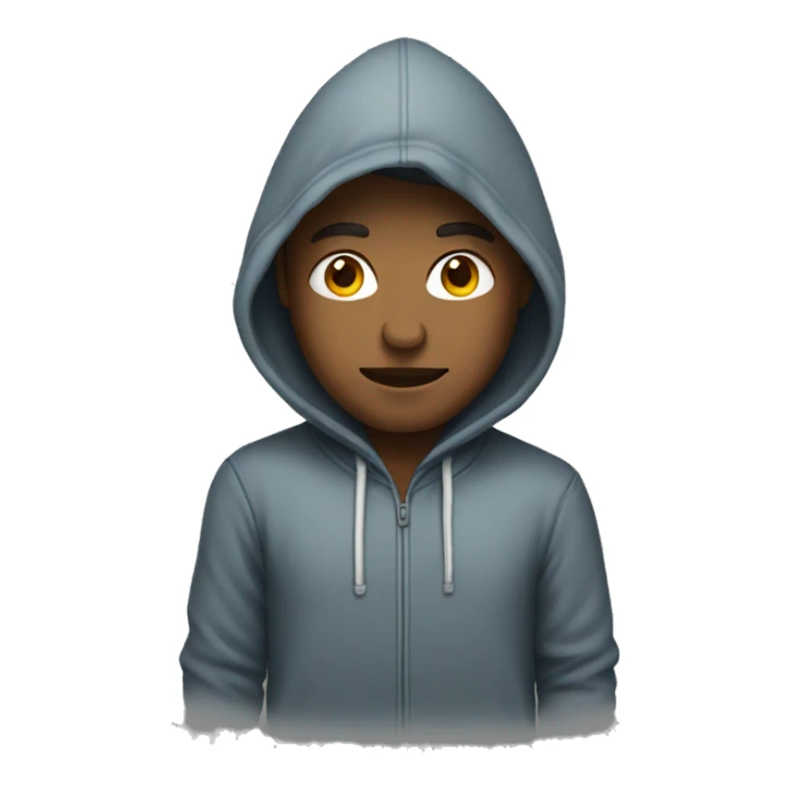 A person wearing a hoodie sticker