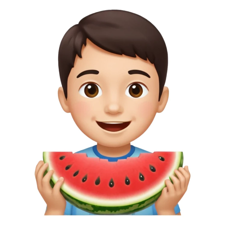 Fait un emojie de un gamin qui mange une pastèque sticker