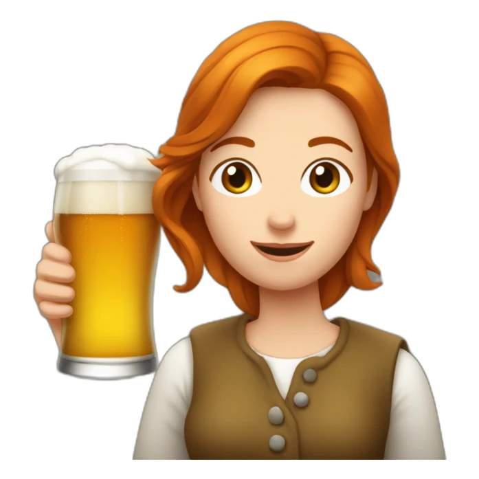 Une femme rousse qui boit de la bière sticker