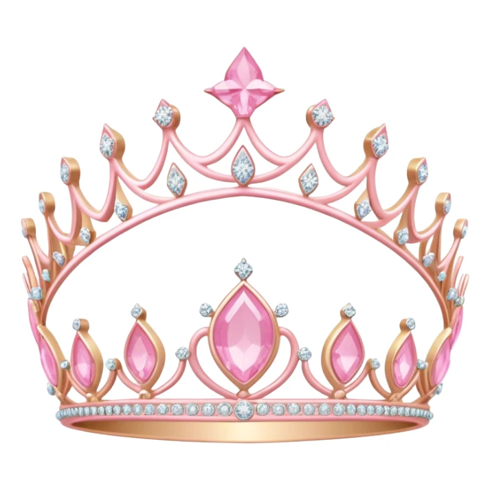 Delicate pink birthday tiara with diamonds sticker