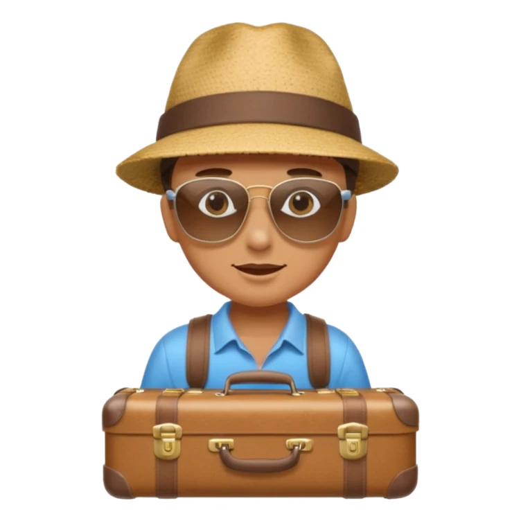 photorealistic tourist with a suitcase sticker