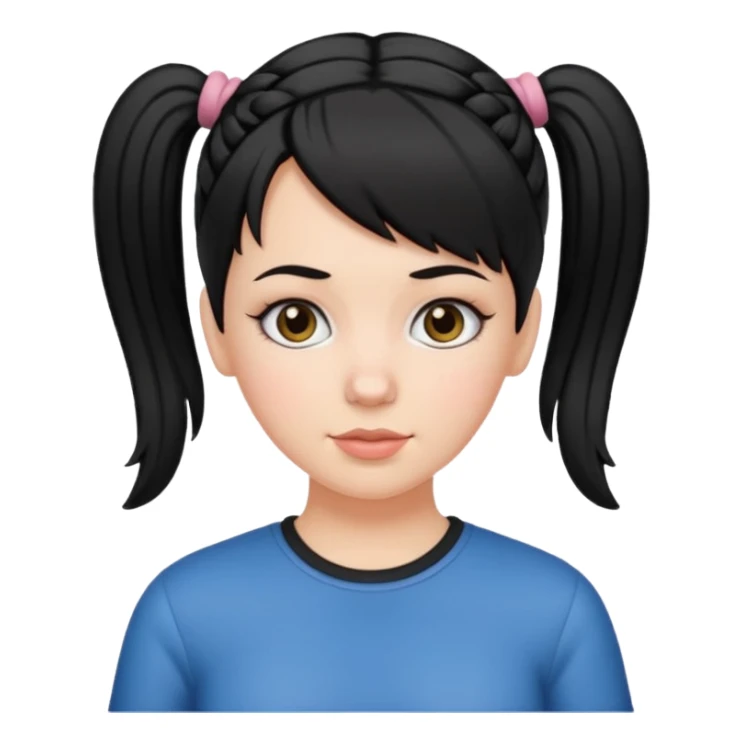 white girl with pig tails haircut black sticker