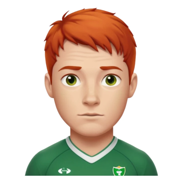 irish rugby player with very short red hair sticker