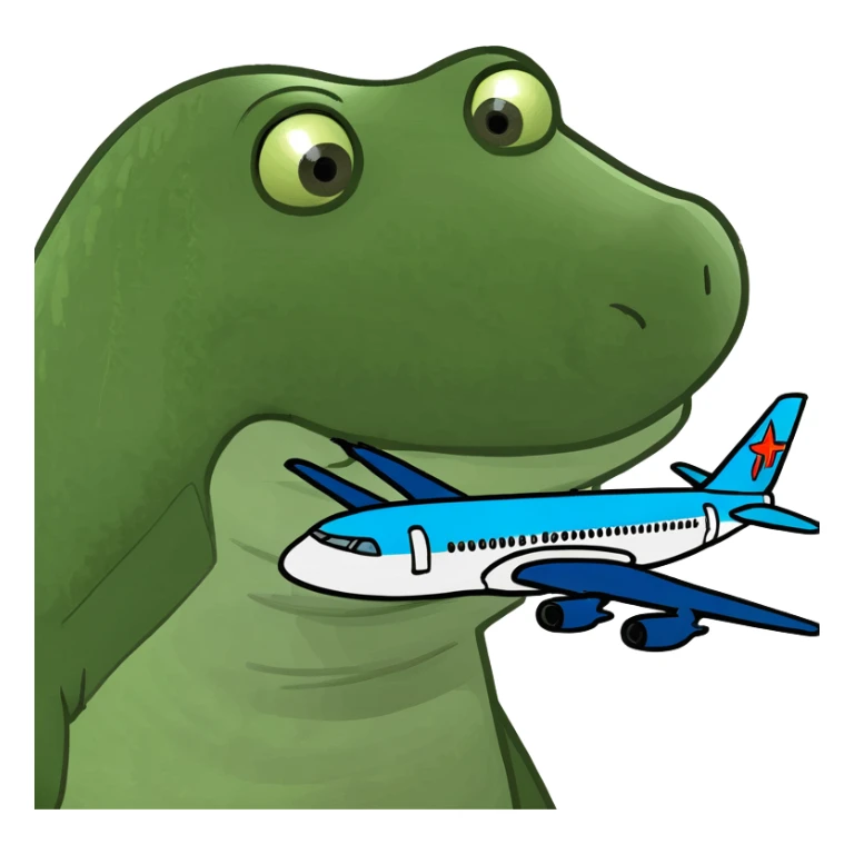 Un cocodrilo confinado con una avión  sticker