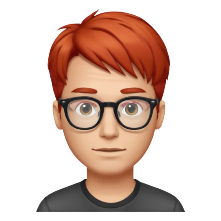 red unique hair with glassess guy  sticker