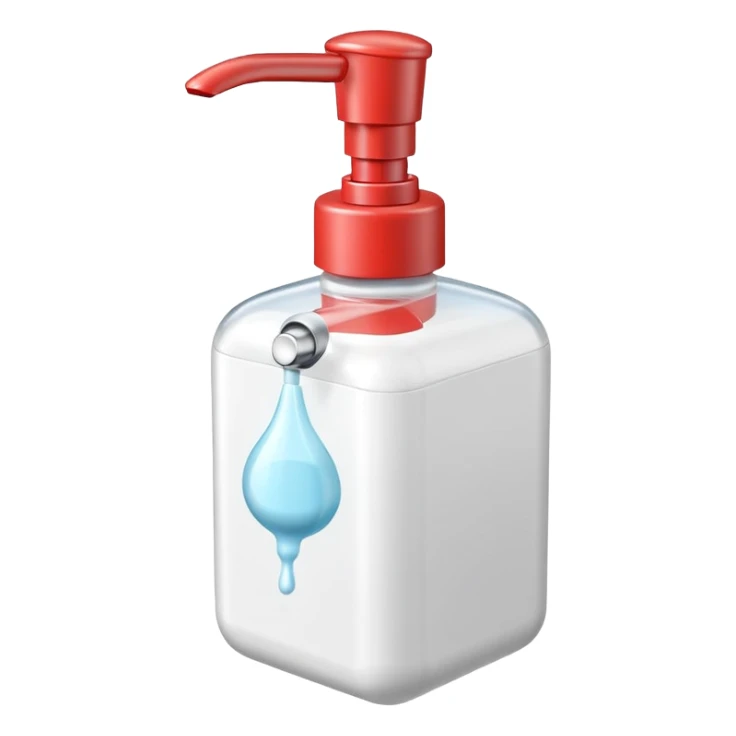 foam pump bottle object icon, soap dispenser with foam on top, glossy plastic, 3D cartoon, mobile game icon style, centered, clean background, no text, no watermark
 sticker