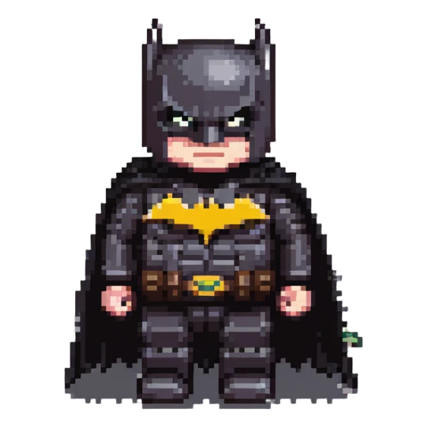 Batman with bat symbol, caped crusader silhouette sticker