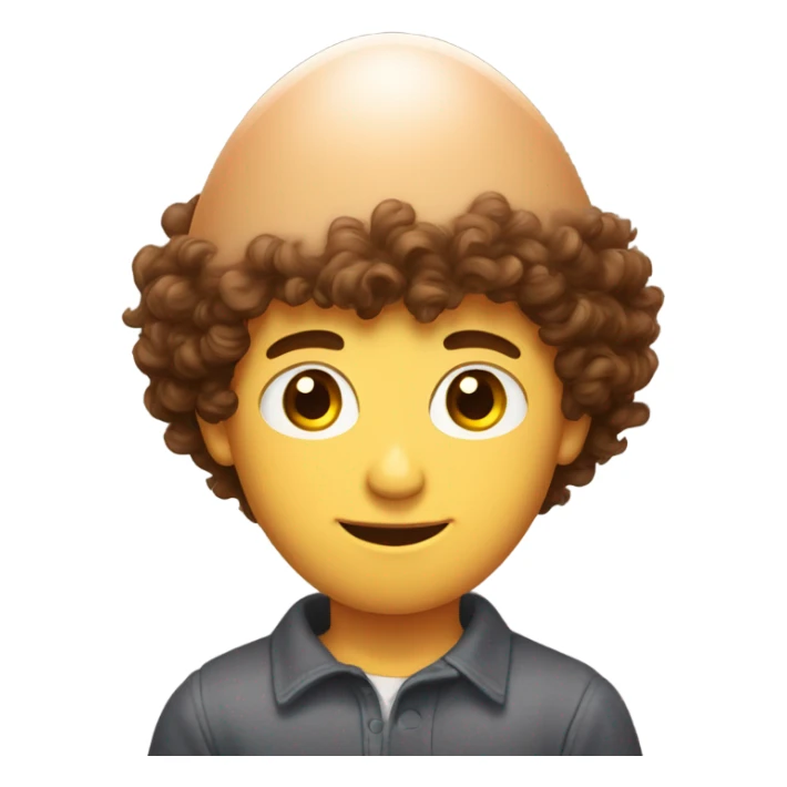Guy with short curly brown hair hatching from an egg  sticker