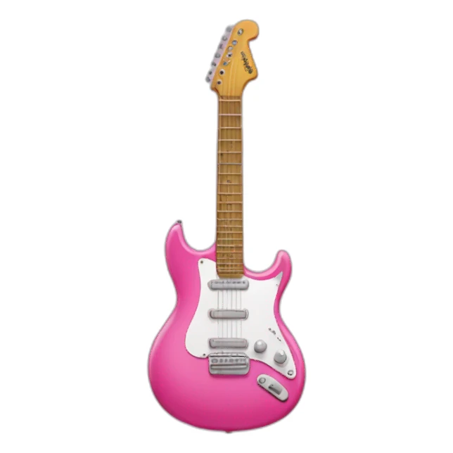 Pink electric guitar for women who sings songs sticker