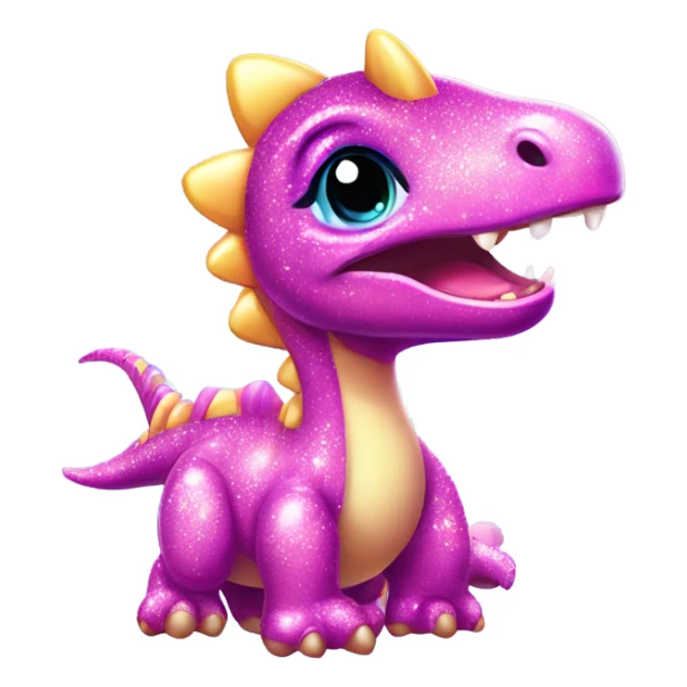 Lisa frank glitter baby dinosaur  sticker
