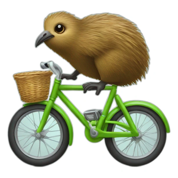 kiwi bird on a bike sticker