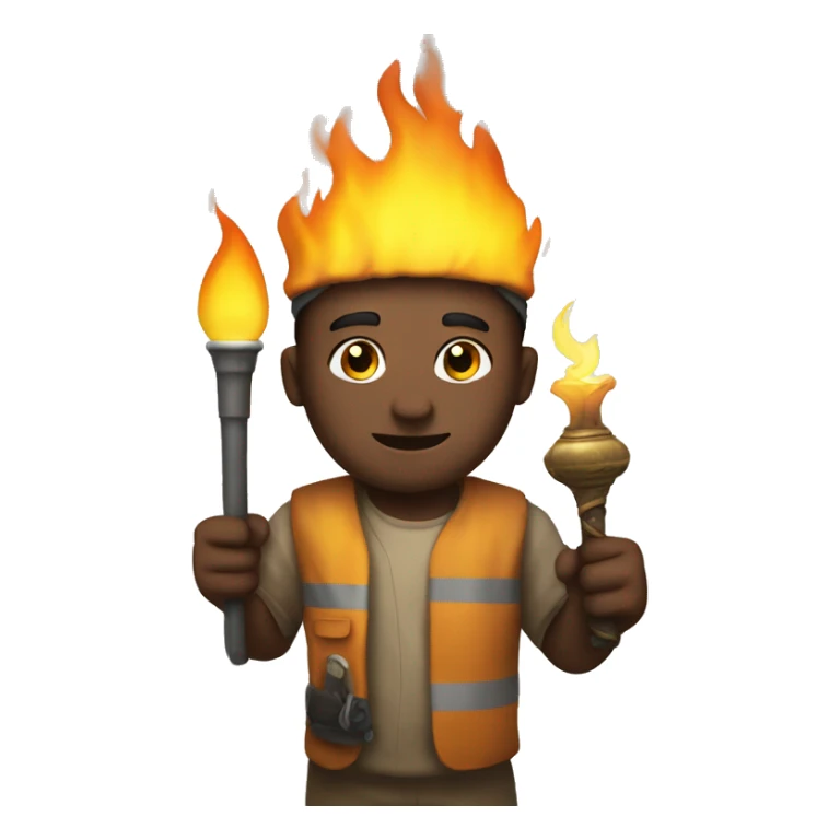 An Amdi holding a torch in his hand  sticker