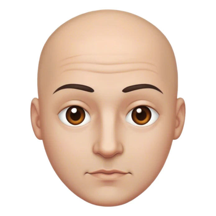 bald man with dark brown eyes and a beauty mark over the left eye sticker